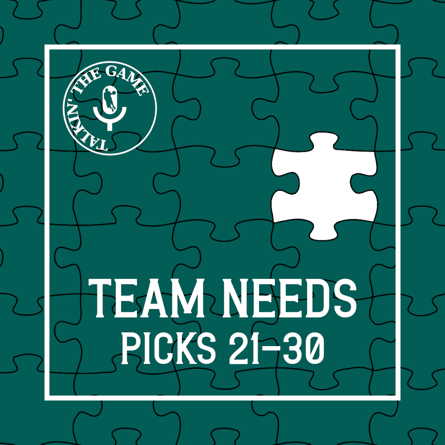 Read more about the article Pod #165 – Scoutin‘ The Game: Team Needs – Pick 21-30